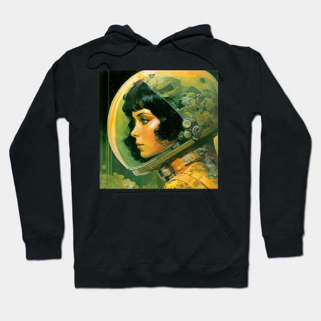 We Are Floating In Space - 42 - Sci-Fi Inspired Retro Artwork Hoodie by saudade